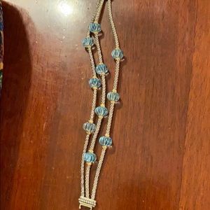 Lagos 3 strand blue topaz bracelet